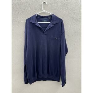 Special Reserve Traditional SRT Mens Shirt Size XLT Blue Long Sleeve Henley VTG